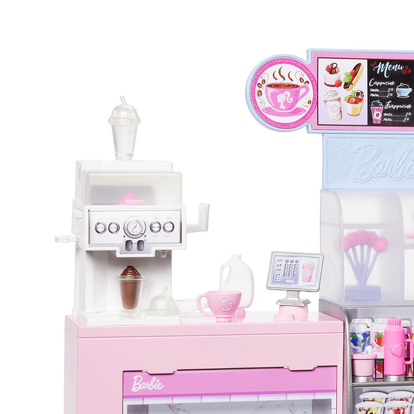 Barbie Coffee Shop Playset With Blonde Barista Doll, Working Coffee Maker & 10+ Accessories